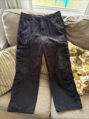 H&M Black Utility Pants with Elastic Waist